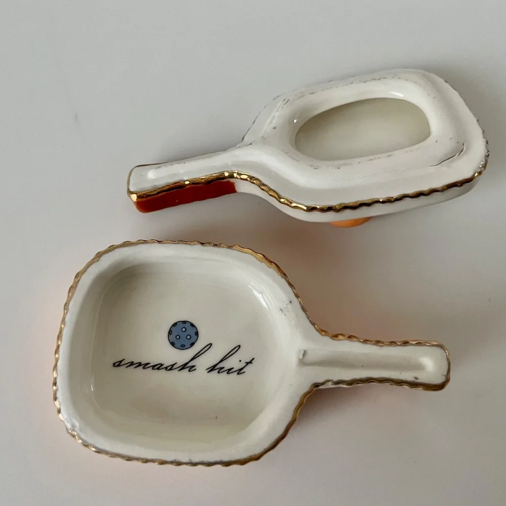 Anthropologie Maeve Tiny Treasures Trinket Box + Pickleball Dish Towel GIFT SET